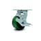 Service Caster 4 Inch Green Poly on Cast Iron Swivel Caster with Ball Bearing and Brake SCC SCC-30CS420-PUB-GB-TLB - alternate 2
